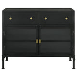 Sadler Matte Black 2-drawer Metal Accent Storage Cabinet - Ornate Home