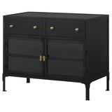 Sadler Matte Black 2-drawer Metal Accent Storage Cabinet - Ornate Home