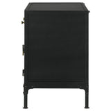 Sadler Matte Black 2-drawer Metal Accent Storage Cabinet - Ornate Home
