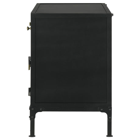 Sadler Matte Black 2-drawer Metal Accent Storage Cabinet - Ornate Home