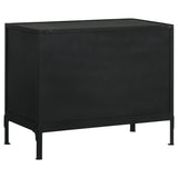 Sadler Matte Black 2-drawer Metal Accent Storage Cabinet - Ornate Home