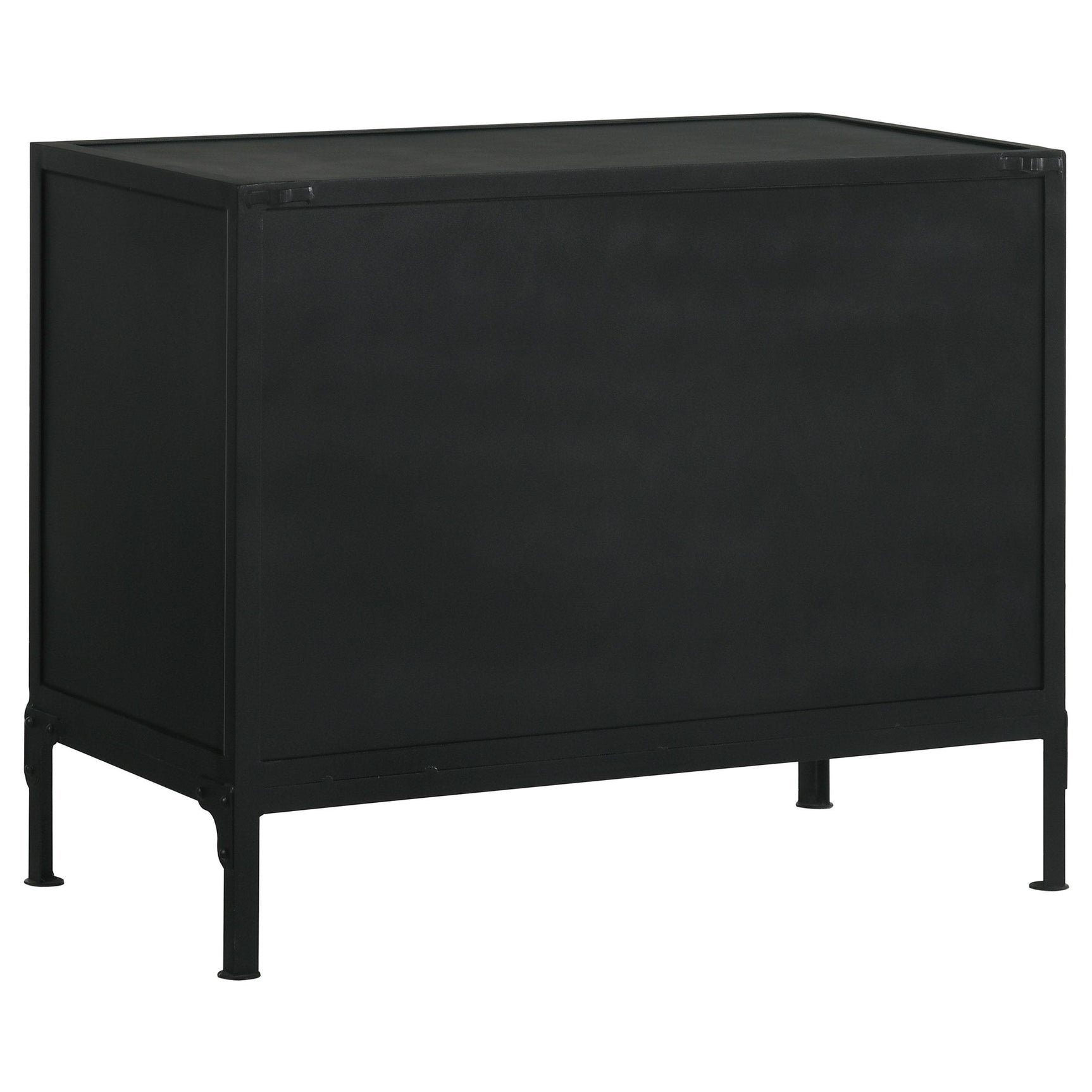 Sadler Matte Black 2-drawer Metal Accent Storage Cabinet - Ornate Home