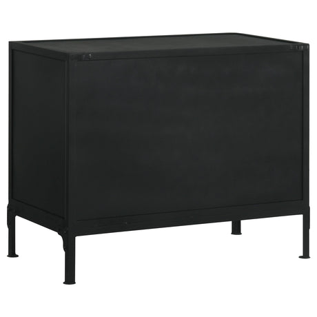Sadler Matte Black 2-drawer Metal Accent Storage Cabinet - Ornate Home