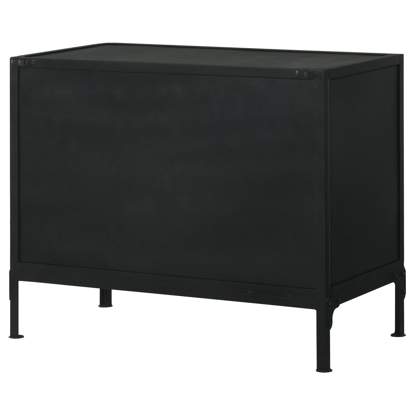 Sadler Matte Black 2-drawer Metal Accent Storage Cabinet - Ornate Home