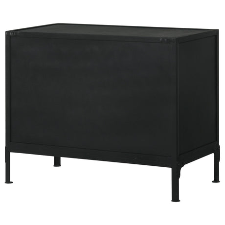Sadler Matte Black 2-drawer Metal Accent Storage Cabinet - Ornate Home