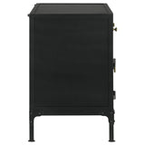 Sadler Matte Black 2-drawer Metal Accent Storage Cabinet - Ornate Home