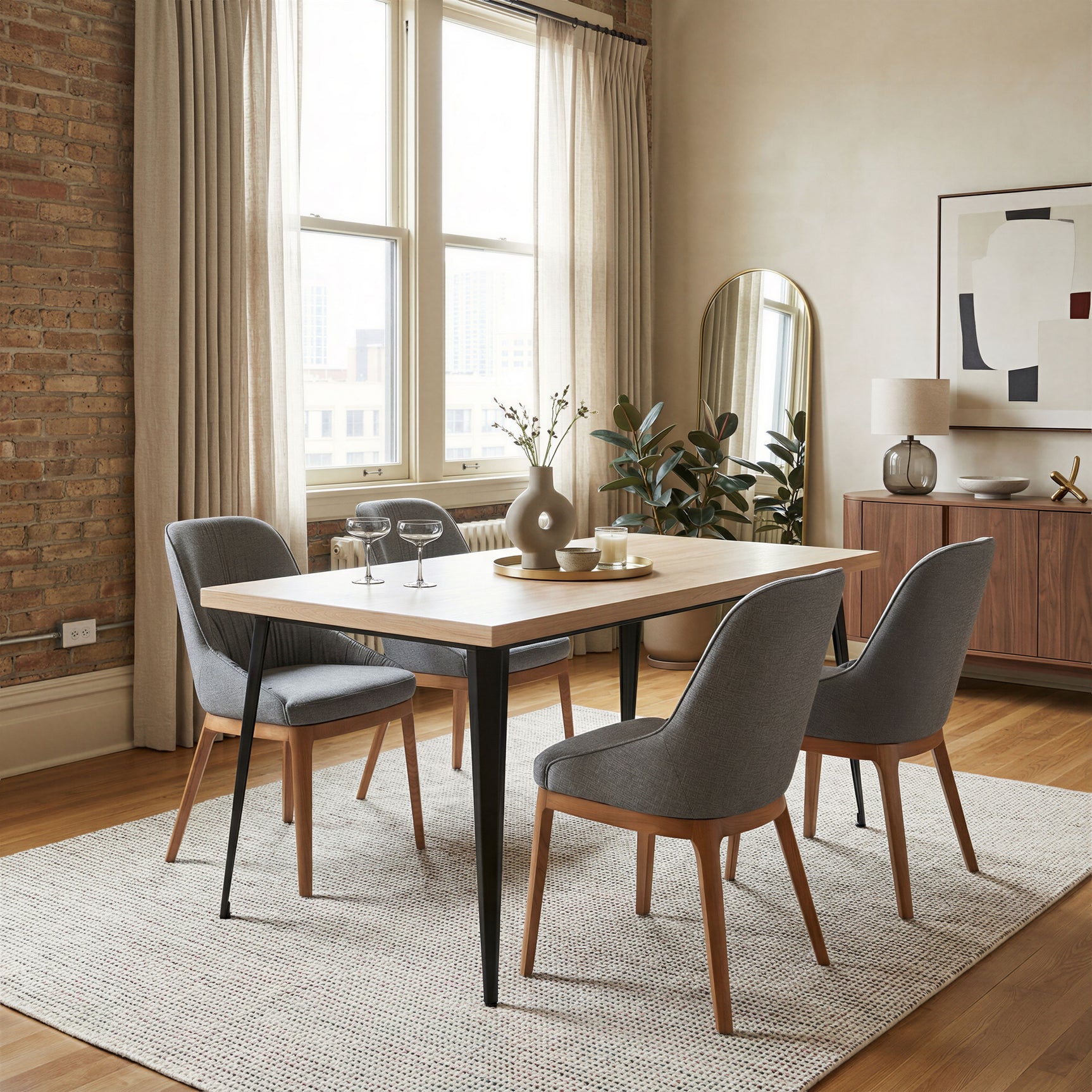 Saelen Natural Dining Table - Ornate Home