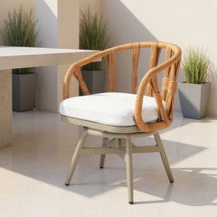 Safal Multicolor Outdoor Swivel Dining Chair - Ornate Home