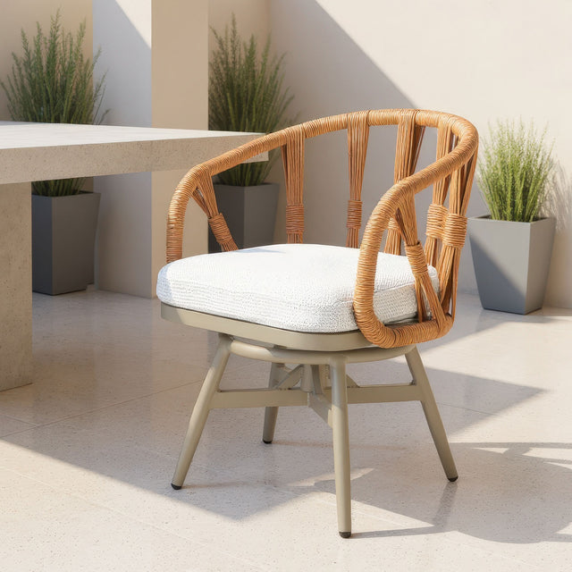 Safal Multicolor Outdoor Swivel Dining Chair - Ornate Home