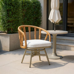 Safal Multicolor Outdoor Swivel Dining Chair - Ornate Home
