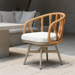 Safal Multicolor Outdoor Swivel Dining Chair - Ornate Home