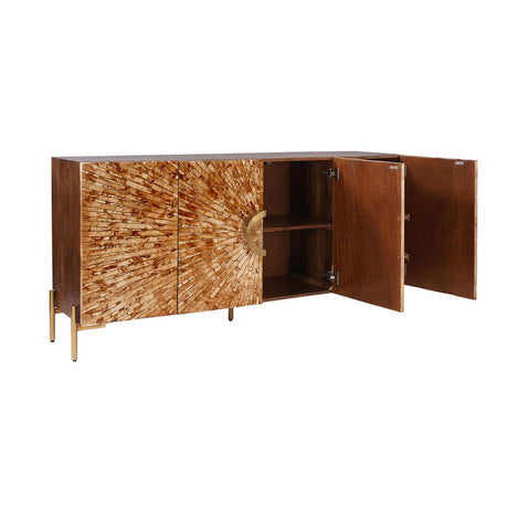 Safari Brown/Gold Bone İnlay Sideboard - Ornate Home