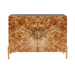 Safari Brown/Gold Bone İnlay Two-Door Cabinet - Ornate Home