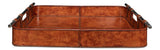 Safari Brown Leather Tray - Ornate Home
