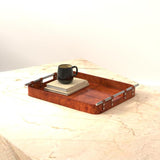 Safari Brown Leather Tray - Ornate Home