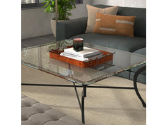 Safari Brown Leather Tray - Ornate Home