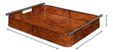 Safari Brown Leather Tray - Ornate Home