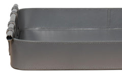 Safari Grey Leather Tray - Ornate Home