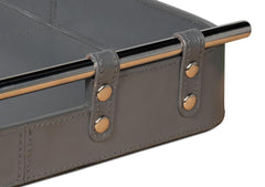 Safari Grey Leather Tray - Ornate Home