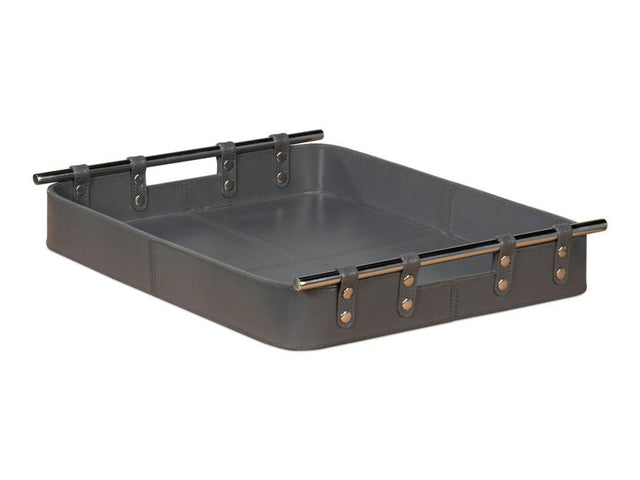 Safari Grey Leather Tray - Ornate Home