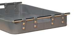 Safari Grey Leather Tray - Ornate Home