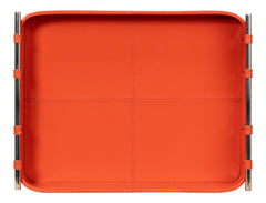 Safari Orange Leather Tray - Ornate Home