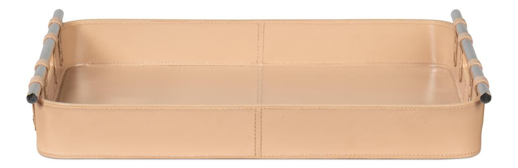 Safari Tan Leather Tray - Ornate Home