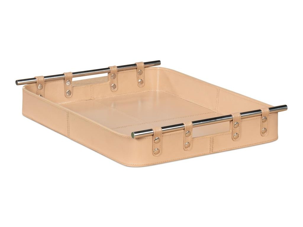 Safari Tan Leather Tray - Ornate Home