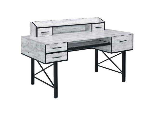 Safea Antique White Computer Desk - Ornate Home
