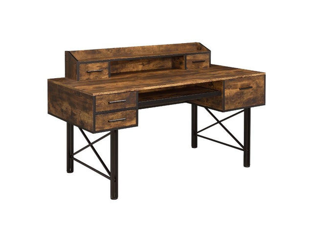 Safea Oak Computer Desk - Ornate Home