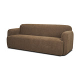 Saga Brown Textured Plush Fabric 3 Seater Sofa