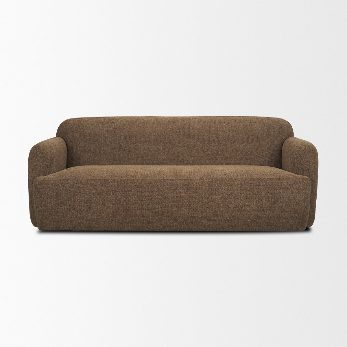 Saga Brown Textured Plush Fabric 3 Seater Sofa
