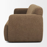 Saga Brown Textured Plush Fabric 3 Seater Sofa