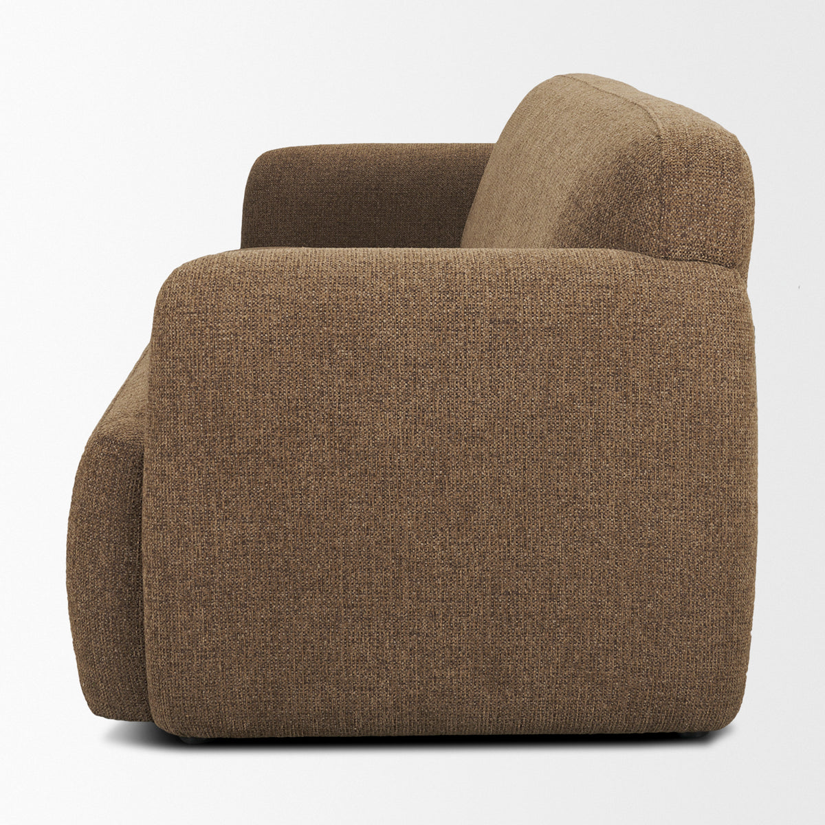 Saga Brown Textured Plush Fabric 3 Seater Sofa