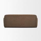 Saga Brown Textured Plush Fabric 3 Seater Sofa