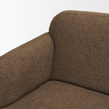 Saga Brown Textured Plush Fabric 3 Seater Sofa