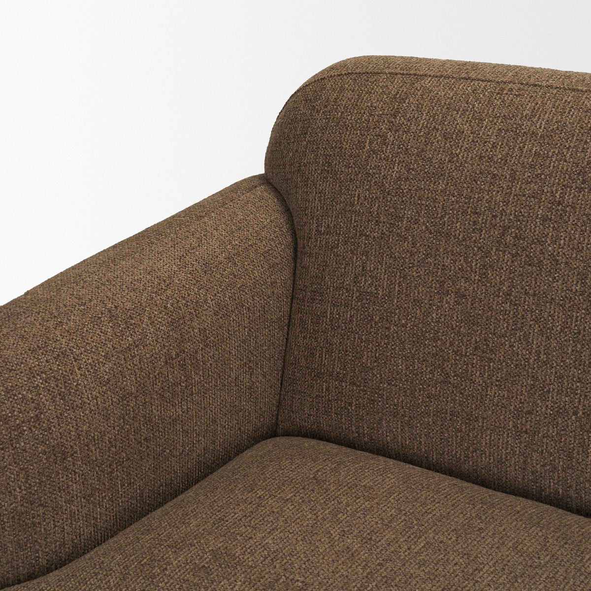 Saga Brown Textured Plush Fabric 3 Seater Sofa