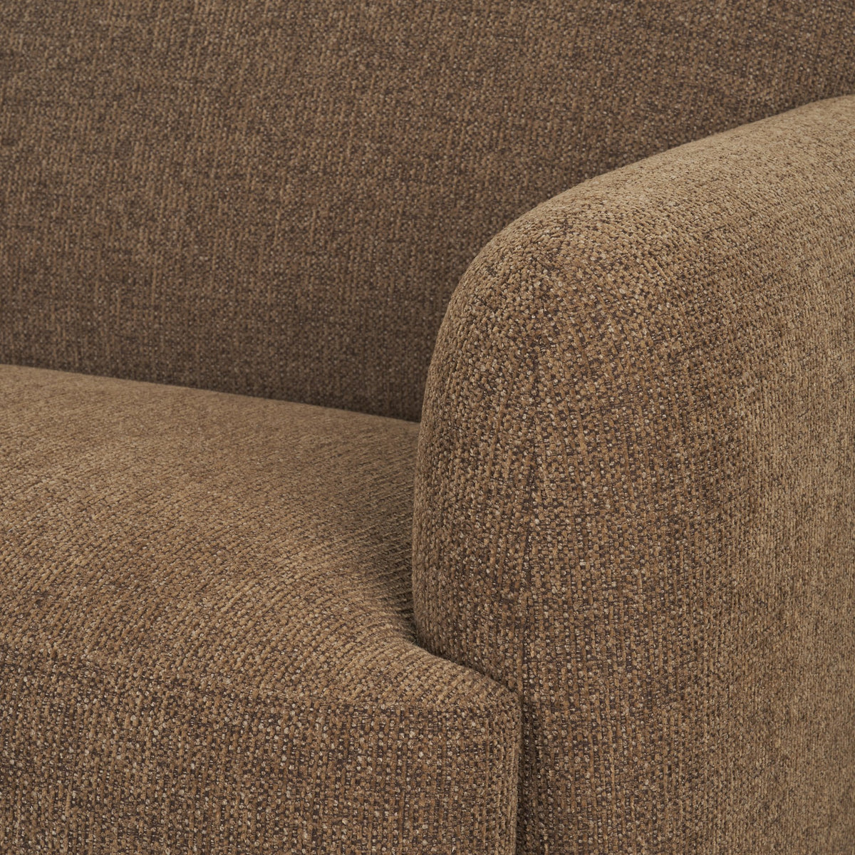 Saga Brown Textured Plush Fabric 3 Seater Sofa