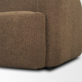 Saga Brown Textured Plush Fabric 3 Seater Sofa