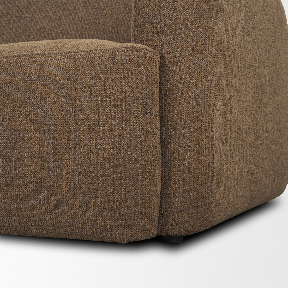 Saga Brown Textured Plush Fabric 3 Seater Sofa