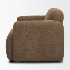 Saga Brown Textured Plush Fabric Upholstered Chair