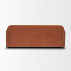 Saga Stonewashed Rust Chenille Fabric 3 Seater Sofa