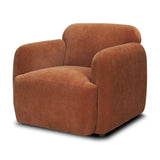 Saga Stonewashed Rust Chenille Fabric Upholstered Chair - Ornate Home