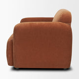 Saga Stonewashed Rust Chenille Fabric Upholstered Chair - Ornate Home