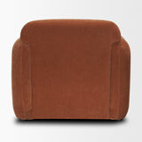 Saga Stonewashed Rust Chenille Fabric Upholstered Chair - Ornate Home