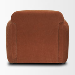Saga Stonewashed Rust Chenille Fabric Upholstered Chair