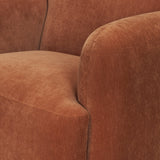 Saga Stonewashed Rust Chenille Fabric Upholstered Chair - Ornate Home