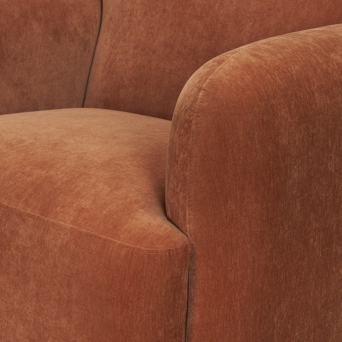 Saga Stonewashed Rust Chenille Fabric Upholstered Chair - Ornate Home