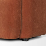 Saga Stonewashed Rust Chenille Fabric Upholstered Chair - Ornate Home