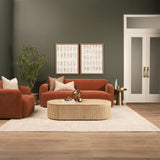 Saga Stonewashed Rust Chenille Fabric Upholstered Chair - Ornate Home